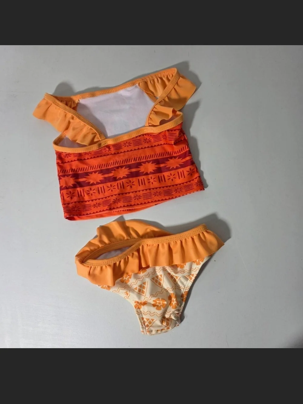 Disney Orange Moana Two-Piece Girls Swim Bikini
